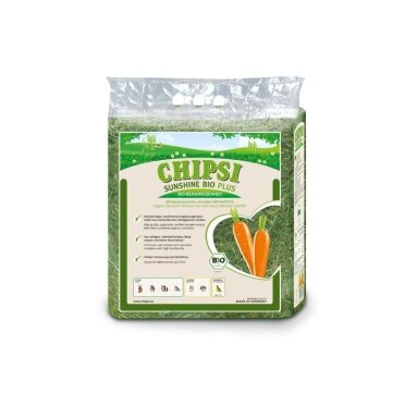 Chipsi Bio Plus šienas su morkomis graužikams (600 g) Chipsi Bio Plus šienas su morkomis graužikams (600 g)