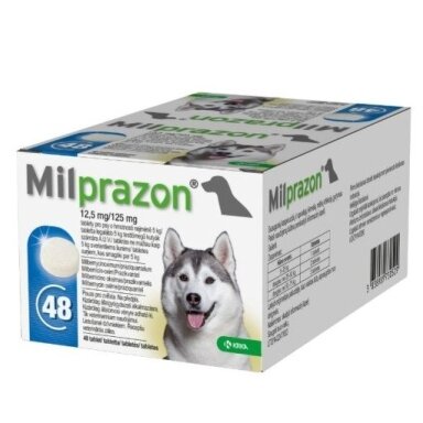 Milprazon 12,5 mg/125 mg tabletės nuo kirminų Milprazon 12,5 mg/125 mg tabletės nuo kirminų