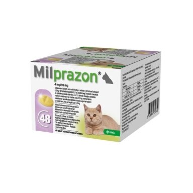 Milprazon 4 mg/10 mg tabletės nuo kirminų mažoms katėms ir kačiukams Milprazon 4 mg/10 mg tabletės nuo kirminų mažoms katėms ir kačiukams