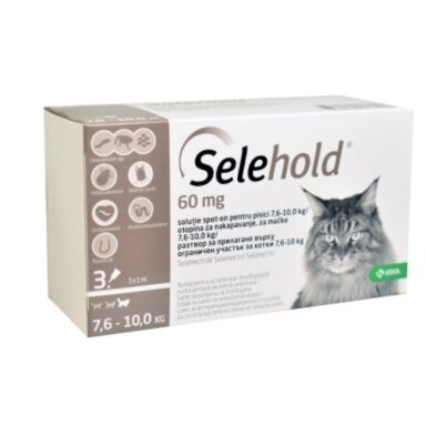 Selehold 60 mg katėms (7,6 - 10 kg) Selehold 60 mg katėms (7,6 - 10 kg)